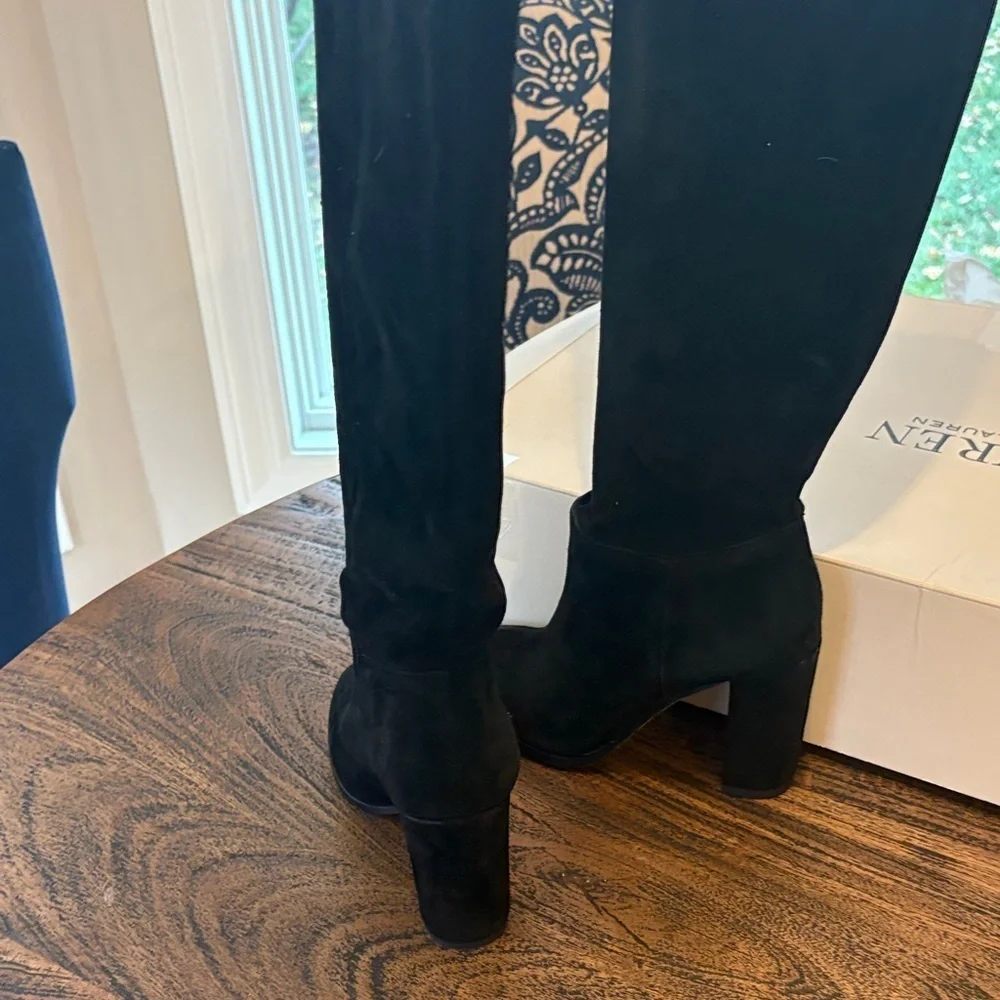 Ralph Lauren Black Artizan Knee Boots